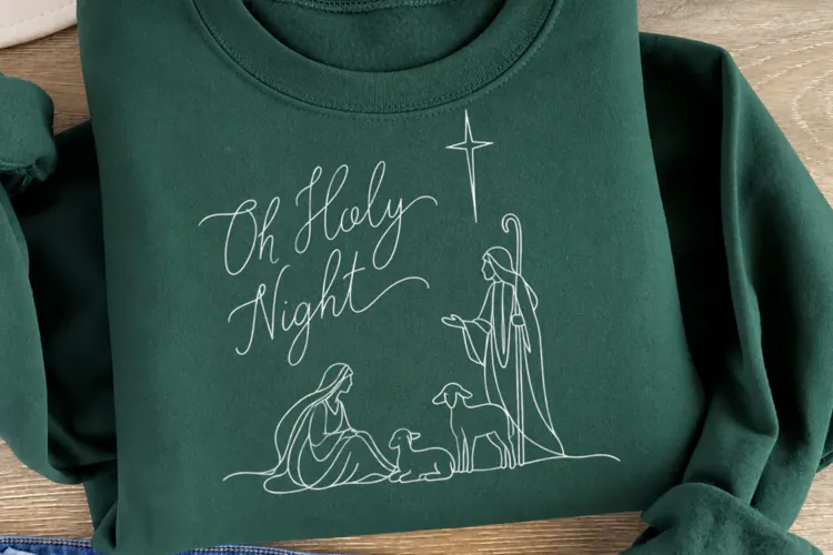 Oh Holy Night Nativity Christmas PNG, Christian Nativity Sce