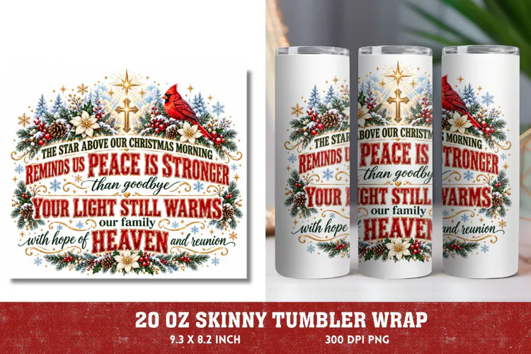 Christmas Memorial 20oz Tumbler Wrap, Remembrance Christmas
