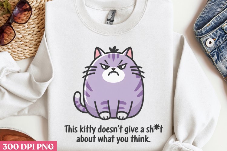This Kitty Doesnt Give PNG, Funny Cat Sublimation PNG
