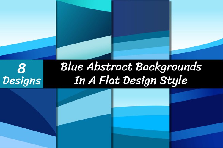 Blue abstract backgrounds / Blue abstract digital paper pack example image 1