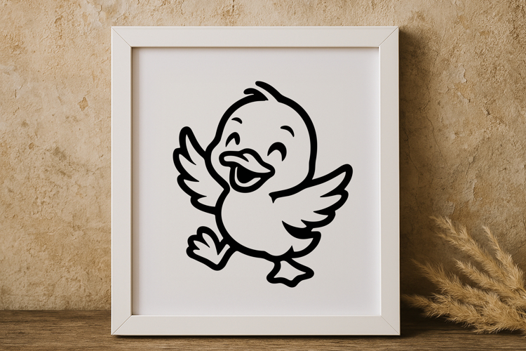 Cute Funny Duck SVG example image 1