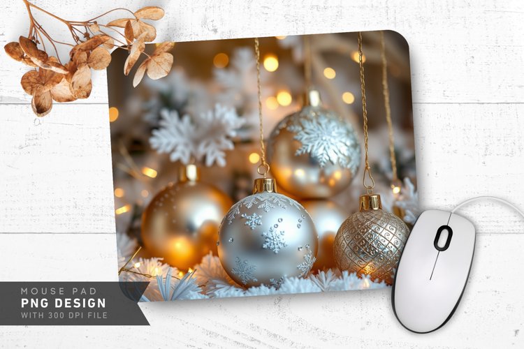 Elegant Gold And Silver Ornament Mouse Pad PNG Design