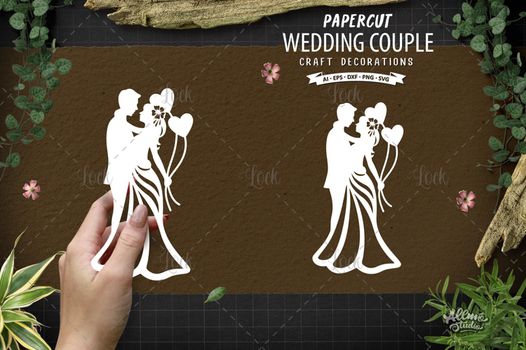 Wedding Couple Silhouette Papercraft