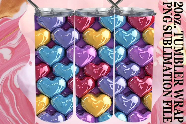Love-Themed 20oz Sublimation Design example image 1
