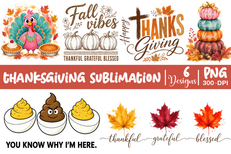 Thanksgiving Sublimation, Fall Pumpkin PNG, Autumn PNG example image 1