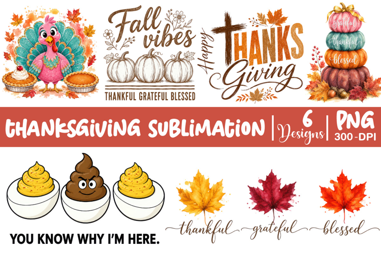 Thanksgiving Sublimation, Fall Pumpkin PNG, Autumn PNG