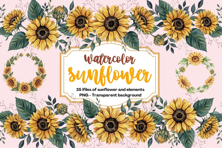 Watercolor Sunflower Clipart