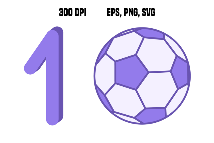 Purple Number One and Soccer Ball