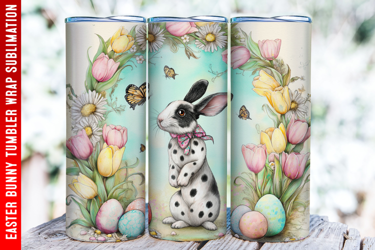 Easter Bunny Tumbler Wrap | 20oz Straight & Tapered Tumbler