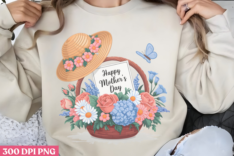 Happy Mothers Day Floral PNG