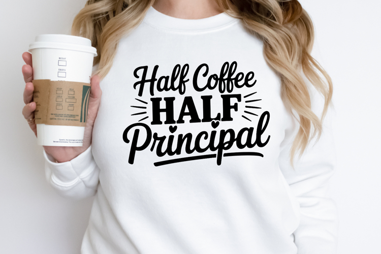Half Coffee Half Principal SVG