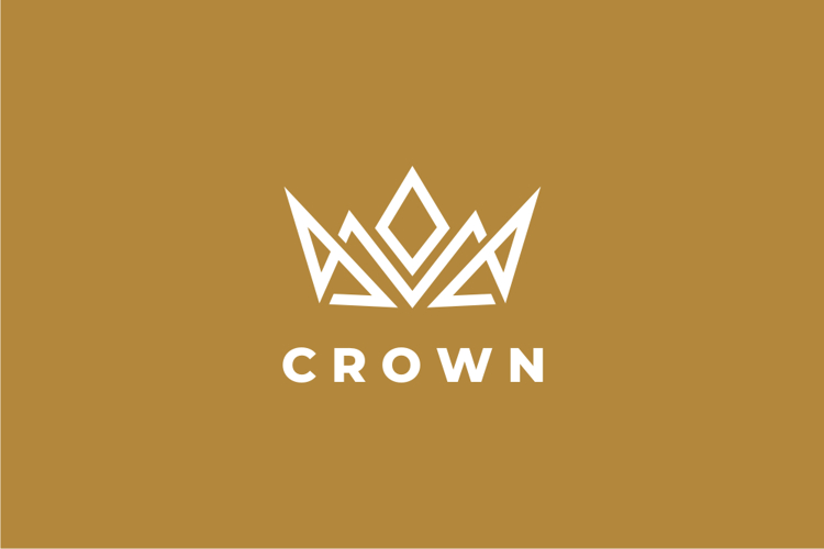 Abstract Crown Logo Design Vector Illustration