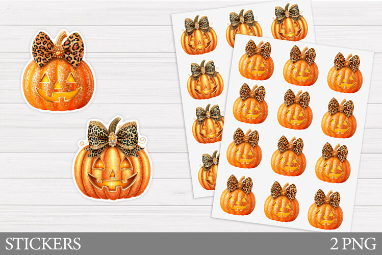 Halloween Pumpkin Sticker. Halloween Stickers Printable example image 1
