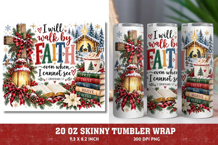 Faith Makes It Possible Tumbler Wrap, Christian Christmas 20