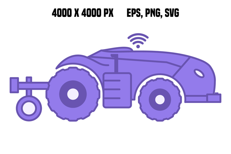 Purple Autonomous Driverless Tractor Icon