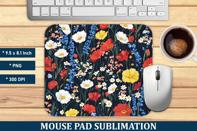 Floral Pattern Mouse Pad | Mouse Pad Sublimation
