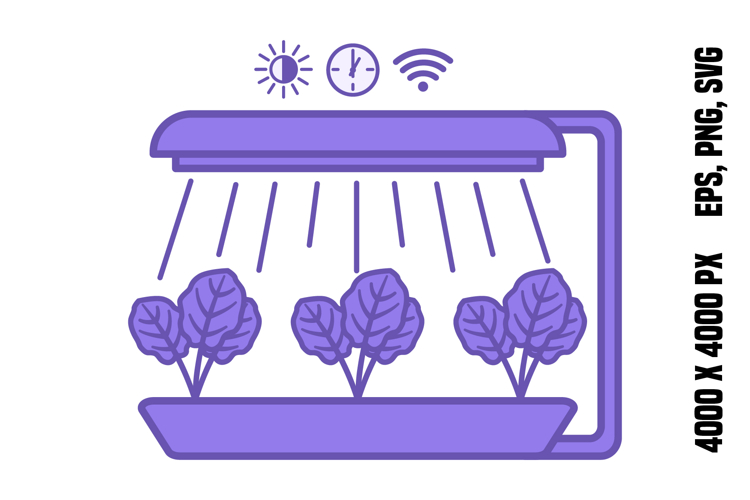 Purple Automated Grow Light Icon