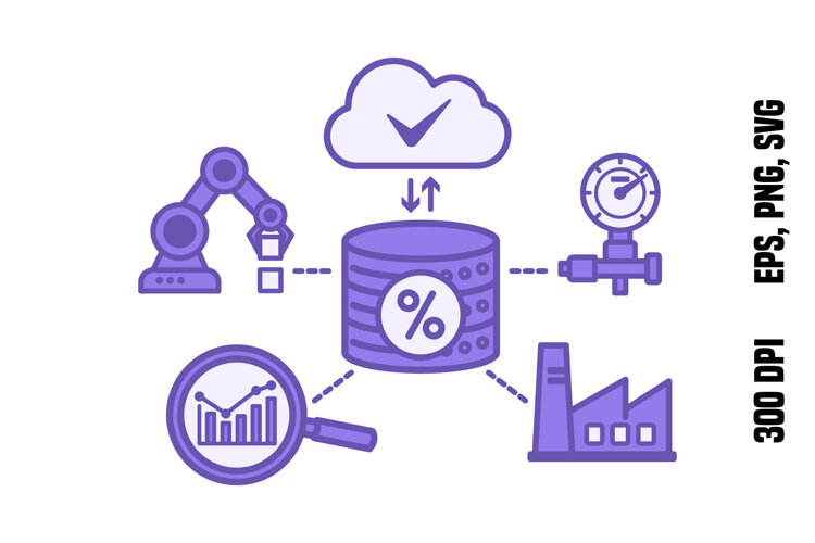 Purple Big Data Analytics Icon example image 1