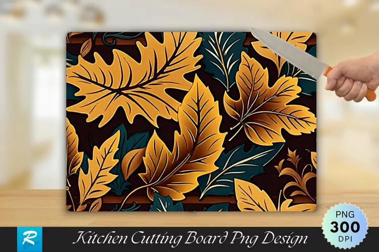Leaves Cutting Board Sublimation Design