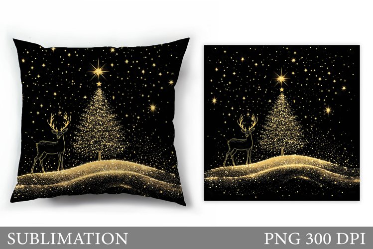Deer Pillow Design. Christmas Pillow Sublimation example image 1