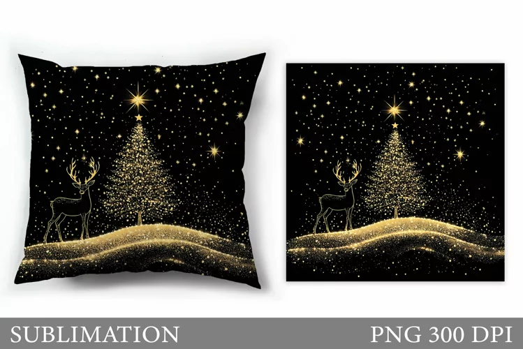 Deer Pillow Design. Christmas Pillow Sublimation