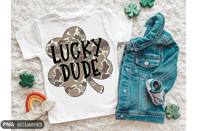 Boy St Patrick Camo PNG | Lucky Dude PNG | Kid Saint Patrick