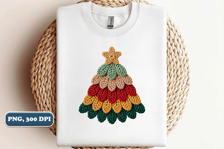 Crochet Yarn Christmas Tree PNG, Christmas tree PNG