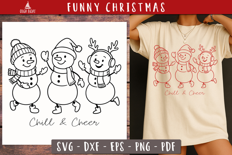 Dancing Snowman SVG Funny Christmas designs