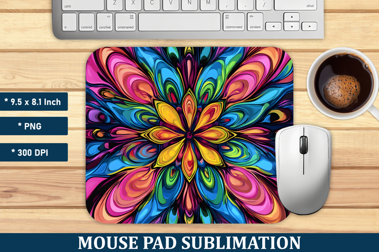 Psychedelic Flower Mouse Pad | Mouse Pad Sublimation