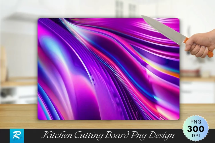 3D Purple Cutting Board Sublimation Design