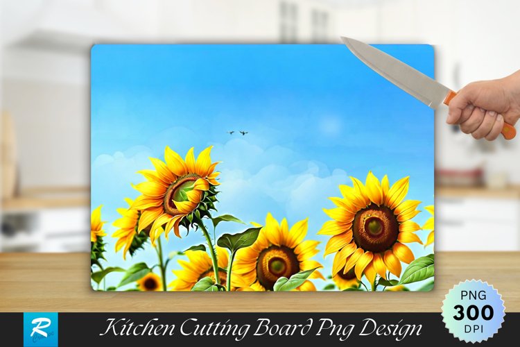 Common Sunflowers Cutting Board Sublimation Design