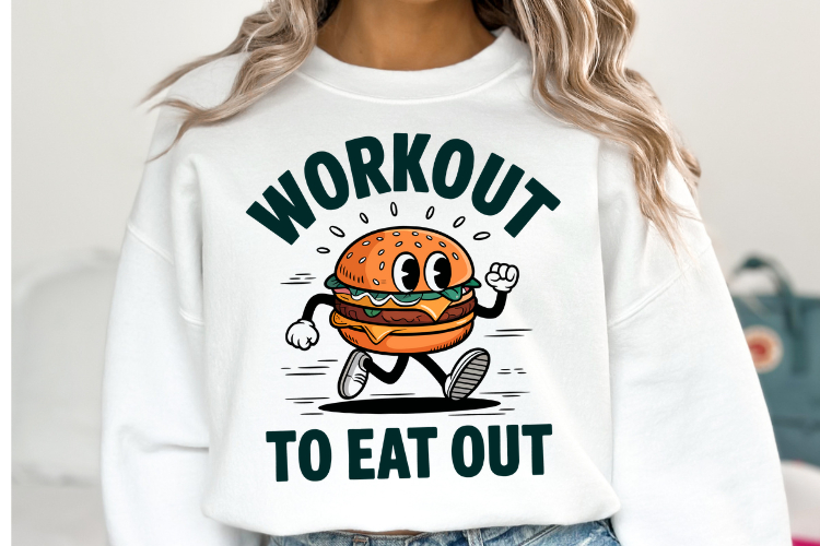 Workout to eat out svg Design | Svg Cut Files | Shirt Svg