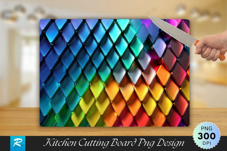 3D Colorful Cutting Board Sublimation Design example image 1