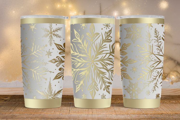 20oz Tumbler laser svg wrap|Christmas Snowflake svg