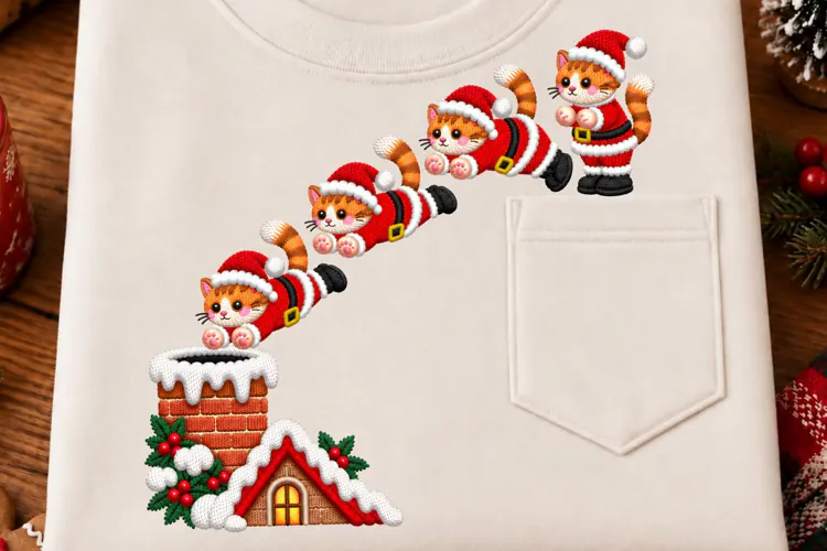 Christmas Cat PNG, Funny Christmas PNG, Cat Sublimation