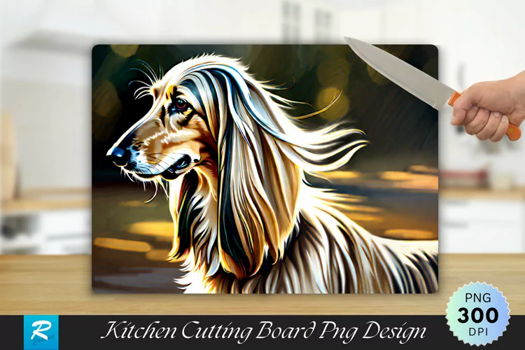 Afghan Hound Cutting Board Sublimation Design
