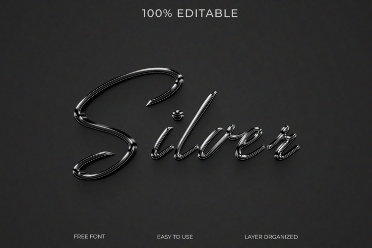 Silver Text Effect Image 4