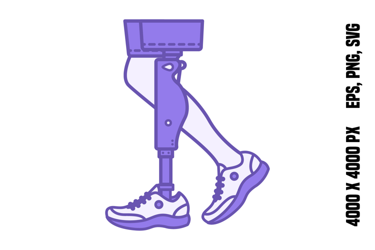 Purple Prosthetic Leg Icon