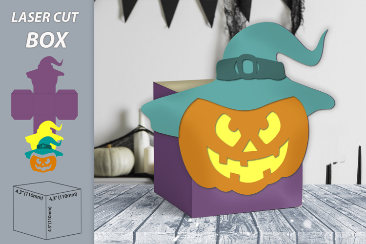 Halloween treat box, Laser cut candy holder