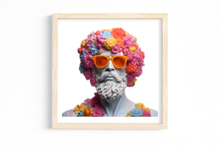 Colorful God Greek Statues Sublimation, Watercolor Clipart