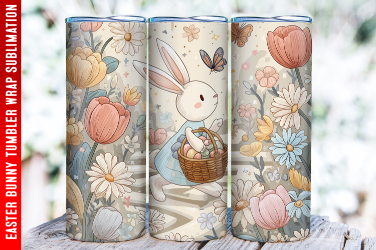 Easter Bunny Tumbler Wrap | 20oz Straight & Tapered Tumbler