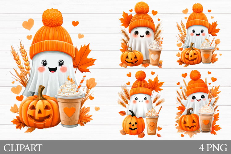 Fall Ghost Clipart. Cute Halloween Ghost Clipart