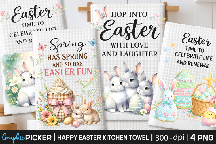 Easter Kitchen Towel PNG, Easter Dish Hand Towel, Easter PNG
