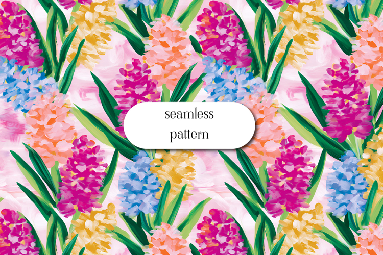 Hyacinth Seamless Pattern | Spring Floral Digital Paper