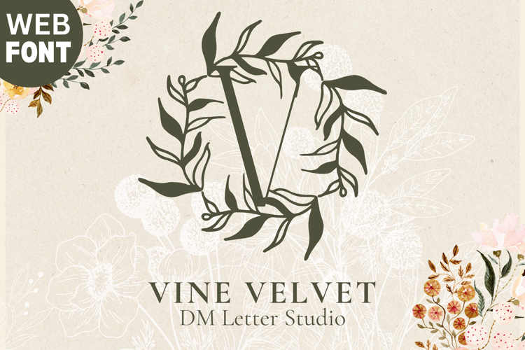 Vine Velvet Monogram - Elegant Serif Monogram Font