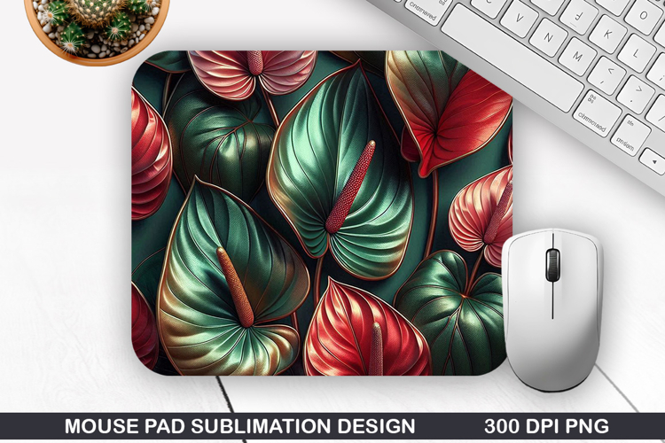 3D Flowers Mouse Pad Sublimation, Flowers Mouse Pad PNG