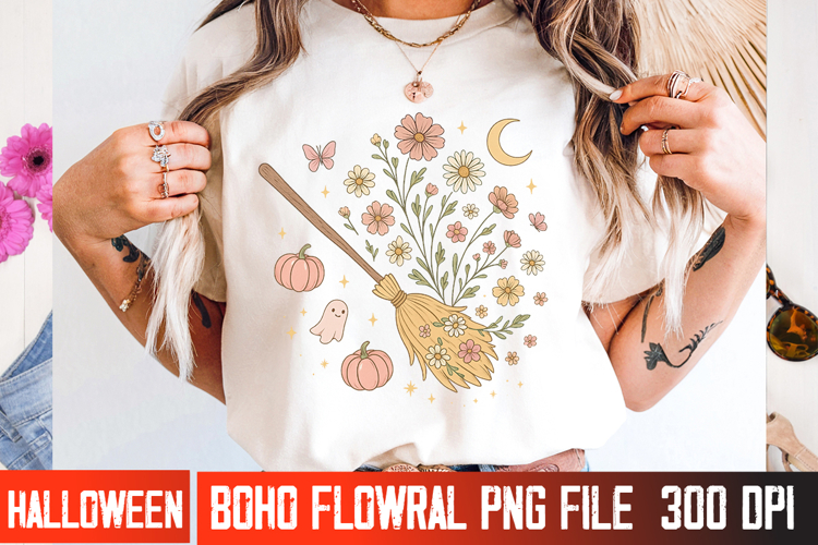 Gothic Halloween Floral Art | Halloween Witches Png