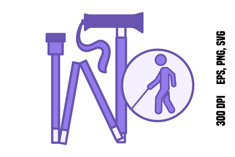 Purple Ergonomic Folding Cane Icon example image 1