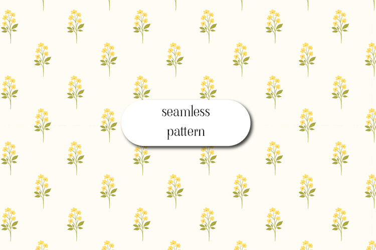 Seamless Small Floral Pattern Yellow Spring Flowers Art example image 1
