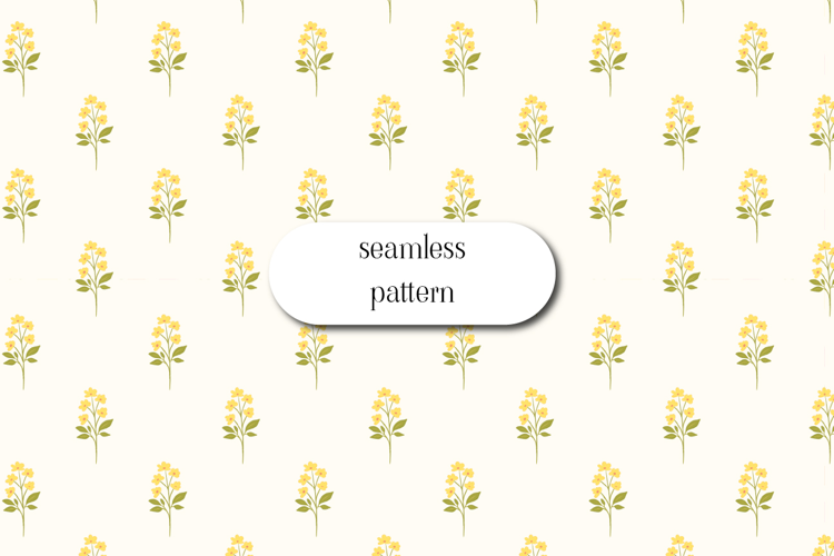 Seamless Small Floral Pattern Yellow Spring Flowers Art